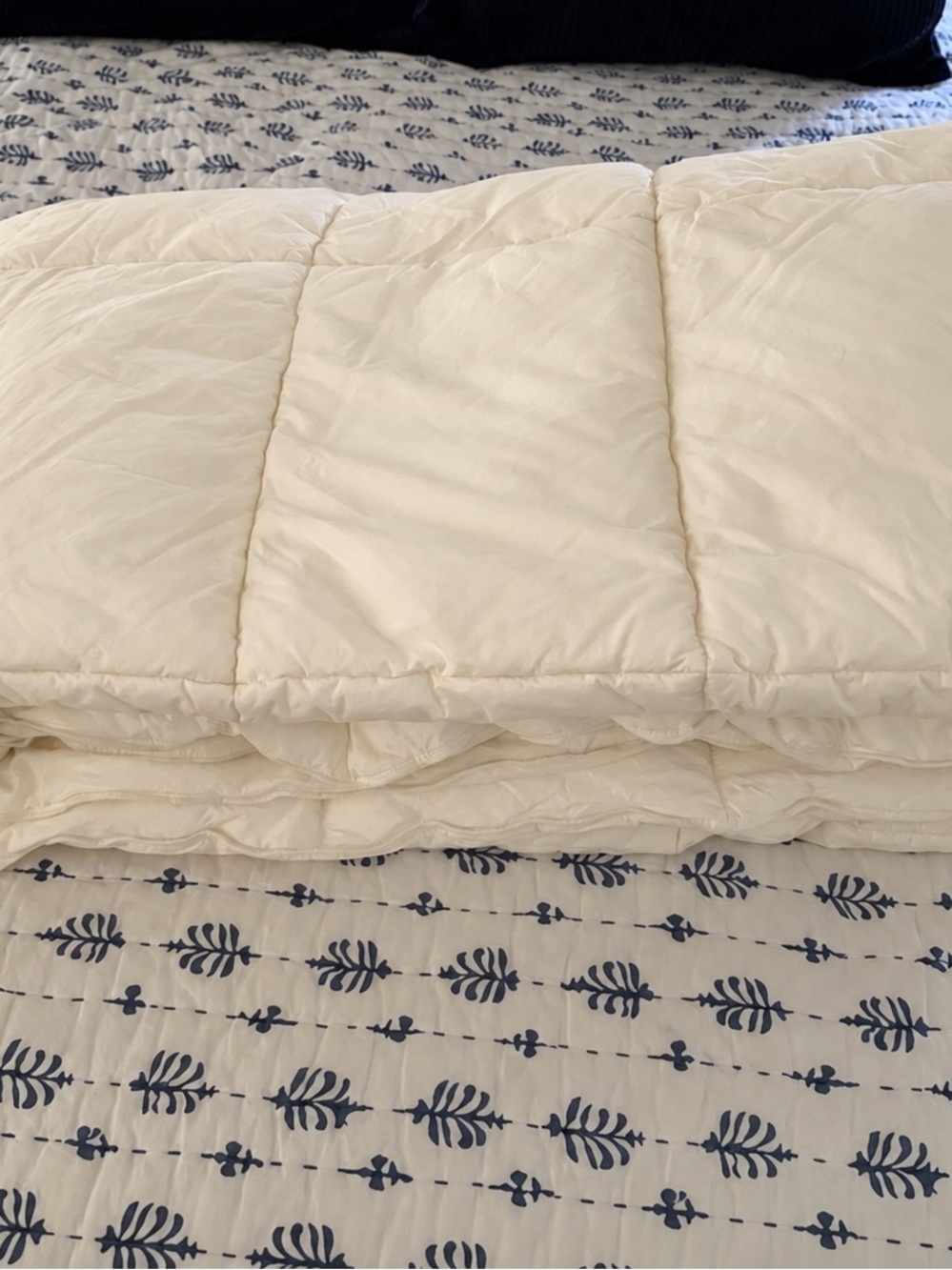 Garnet Hill 100% organic cotton duvet insert cream
